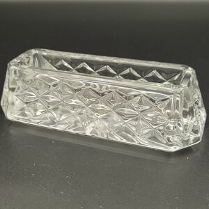 Vintage Waterford Crystal Westover 5" Business Card Holder ~ Diamond Cut